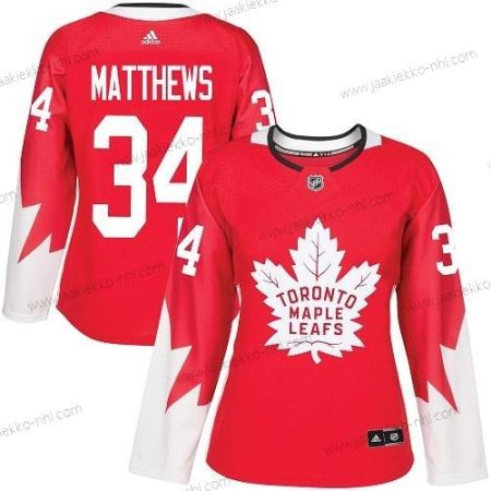 Adidas Naisten Toronto Maple Leafs #34 Auston Matthews Punainen Kanadan maajoukkue Aito Ommeltu NHL Paita