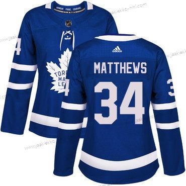 Adidas Naisten Toronto Maple Leafs #34 Auston Matthews Sininen Kotiottelupaita Aito Ommeltu NHL Paita