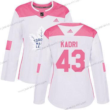 Adidas Naisten Toronto Maple Leafs #43 Nazem Kadri Valkoinen Pinkki Aito Ommeltu NHL Paita