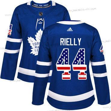 Adidas Naisten Toronto Maple Leafs #44 Morgan Rielly Sininen Kotiottelupaita Aito USA Flag Ommeltu NHL Paita