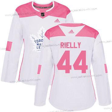 Adidas Naisten Toronto Maple Leafs #44 Morgan Rielly Valkoinen Pinkki Aito Ommeltu NHL Paita