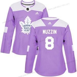 Adidas Naisten Toronto Maple Leafs #8 Jake Muzzin Violetti Aito Taistelee syöpää vastaan Harjoitus Paita