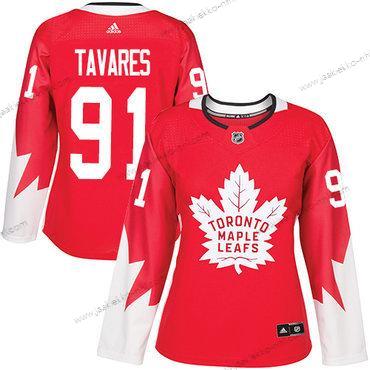 Adidas Naisten Toronto Maple Leafs #91 John Tavares Punainen Kanadan maajoukkue Aito Ommeltu NHL Paita