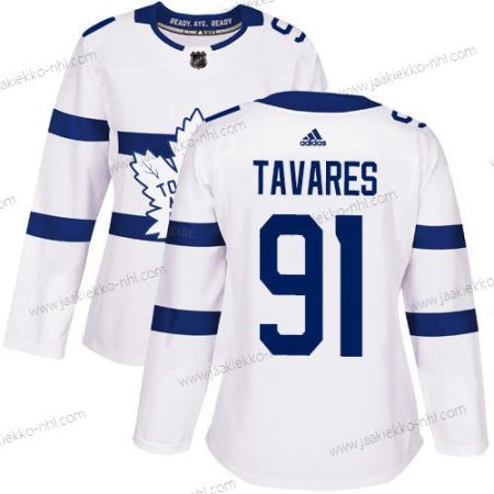 Adidas Naisten Toronto Maple Leafs #91 John Tavares Valkoinen Aito 2018 Stadium Series Ommeltu NHL Paita