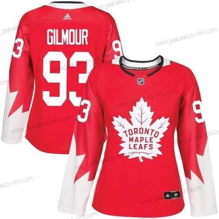 Adidas Naisten Toronto Maple Leafs #93 Doug Gilmour Punainen Kanadan maajoukkue Aito Ommeltu NHL Paita