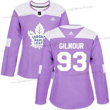 Adidas Naisten Toronto Maple Leafs #93 Doug Gilmour Violetti Aito Taistelee syöpää vastaan Ommeltu NHL Paita