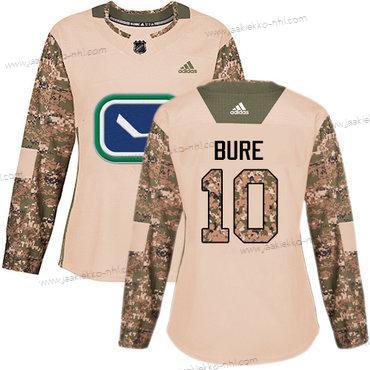 Adidas Naisten Vancouver Canucks #10 Pavel Bure Maastokuvio Aito 2017 Veterans Day Ommeltu NHL Paita