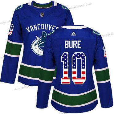 Adidas Naisten Vancouver Canucks #10 Pavel Bure Sininen Kotiottelupaita Aito USA Flag Ommeltu NHL Paita