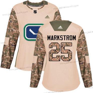 Adidas Naisten Vancouver Canucks #25 Jacob Markstrom Maastokuvio Aito 2017 Veterans Day Ommeltu NHL Paita