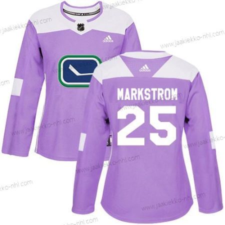 Adidas Naisten Vancouver Canucks #25 Jacob Markstrom Violetti Aito Taistelee syöpää vastaan Ommeltu NHL Paita