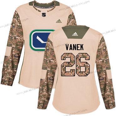 Adidas Naisten Vancouver Canucks #26 Thomas Vanek Maastokuvio Aito 2017 Veterans Day Ommeltu NHL Paita