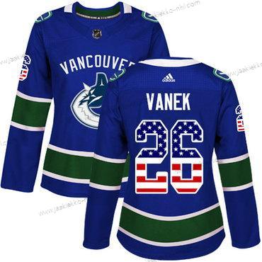 Adidas Naisten Vancouver Canucks #26 Thomas Vanek Sininen Kotiottelupaita Aito USA Flag Ommeltu NHL Paita