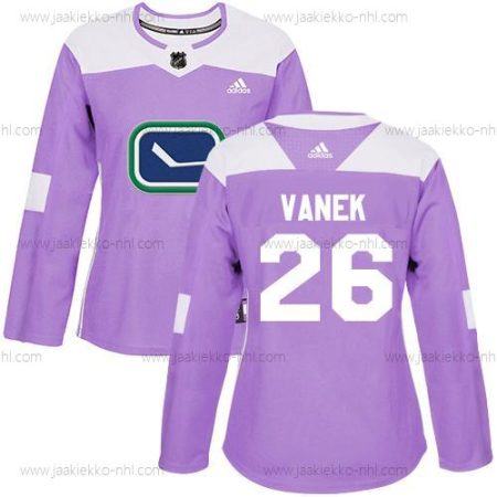 Adidas Naisten Vancouver Canucks #26 Thomas Vanek Violetti Aito Taistelee syöpää vastaan Ommeltu NHL Paita