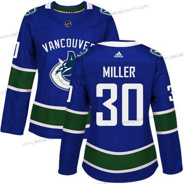 Adidas Naisten Vancouver Canucks #30 Ryan Miller Sininen Kotiottelupaita Aito Ommeltu NHL Paita