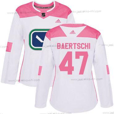 Adidas Naisten Vancouver Canucks #47 Sven Baertschi Valkoinen Pinkki Aito Ommeltu NHL Paita