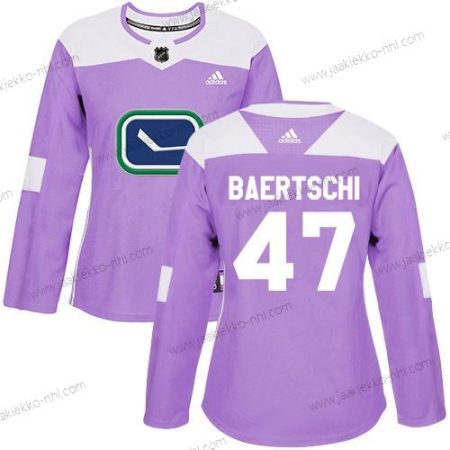 Adidas Naisten Vancouver Canucks #47 Sven Baertschi Violetti Aito Taistelee syöpää vastaan Ommeltu NHL Paita