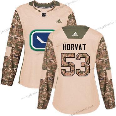 Adidas Naisten Vancouver Canucks #53 Bo Horvat Maastokuvio Aito 2017 Veterans Day Ommeltu NHL Paita