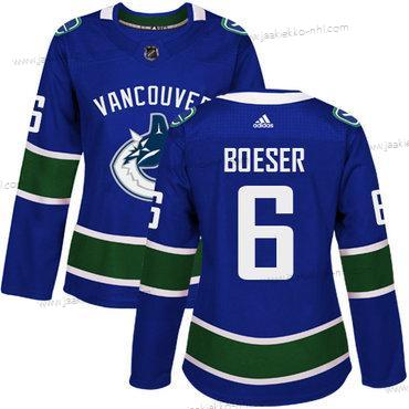 Adidas Naisten Vancouver Canucks #6 Brock Boeser Sininen Kotiottelupaita Aito Ommeltu NHL Paita