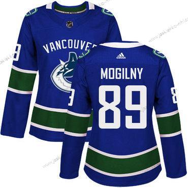 Adidas Naisten Vancouver Canucks #89 Alexander Mogilny Sininen Kotiottelupaita Aito Ommeltu NHL Paita