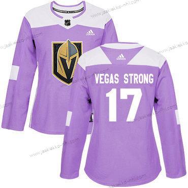 Adidas Naisten Vegas Golden Knights #17 Vegas Strong Violetti Aito Taistelee syöpää vastaan Ommeltu NHL Paita