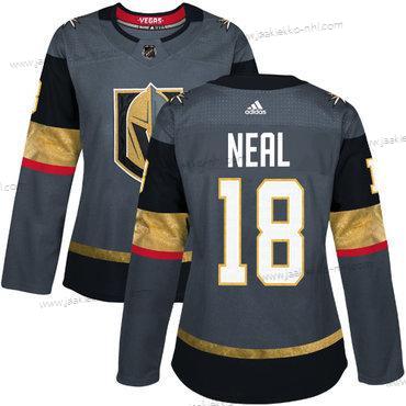 Adidas Naisten Vegas Golden Knights #18 James Neal Harmaa Kotiottelupaita Aito Ommeltu NHL Paita