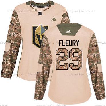 Adidas Naisten Vegas Golden Knights #29 Marc-Andre Fleury Maastokuvio Aito 2017 Veterans Day Ommeltu NHL Paita