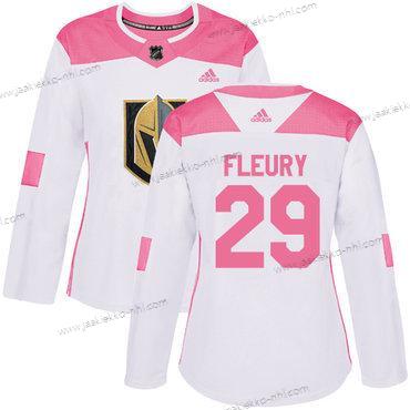 Adidas Naisten Vegas Golden Knights #29 Marc-Andre Fleury Valkoinen Pinkki Aito Ommeltu NHL Paita