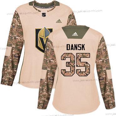 Adidas Naisten Vegas Golden Knights #35 Oscar Dansk Maastokuvio Aito 2017 Veterans Day Ommeltu NHL Paita