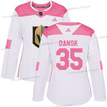 Adidas Naisten Vegas Golden Knights #35 Oscar Dansk Valkoinen Pinkki Aito Ommeltu NHL Paita