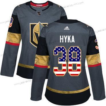 Adidas Naisten Vegas Golden Knights #38 Tomas Hyka Harmaa Kotiottelupaita Aito USA Flag Ommeltu NHL Paita