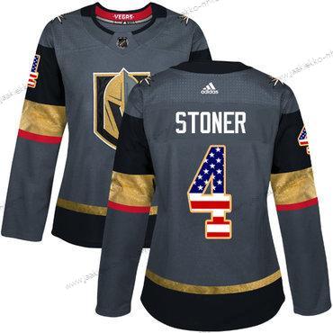 Adidas Naisten Vegas Golden Knights #4 Clayton Stoner Harmaa Kotiottelupaita Aito USA Flag Ommeltu NHL Paita