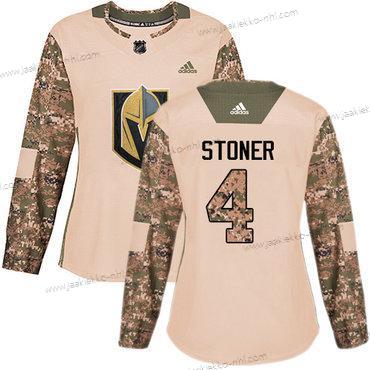 Adidas Naisten Vegas Golden Knights #4 Clayton Stoner Maastokuvio Aito 2017 Veterans Day Ommeltu NHL Paita