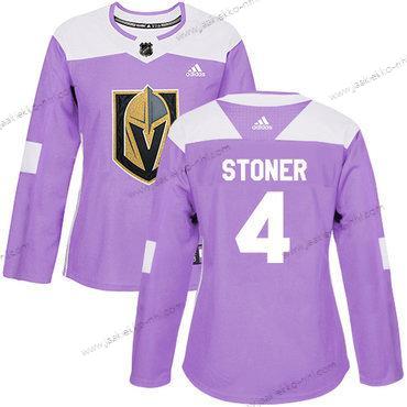 Adidas Naisten Vegas Golden Knights #4 Clayton Stoner Violetti Aito Taistelee syöpää vastaan Ommeltu NHL Paita