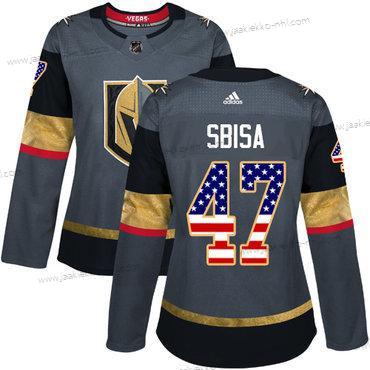 Adidas Naisten Vegas Golden Knights #47 Luca Sbisa Harmaa Kotiottelupaita Aito USA Flag Ommeltu NHL Paita