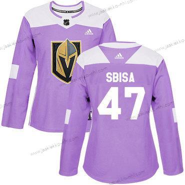 Adidas Naisten Vegas Golden Knights #47 Luca Sbisa Violetti Aito Taistelee syöpää vastaan Ommeltu NHL Paita