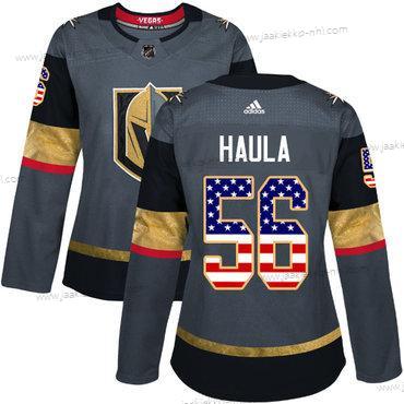 Adidas Naisten Vegas Golden Knights #56 Erik Haula Harmaa Kotiottelupaita Aito USA Flag Ommeltu NHL Paita