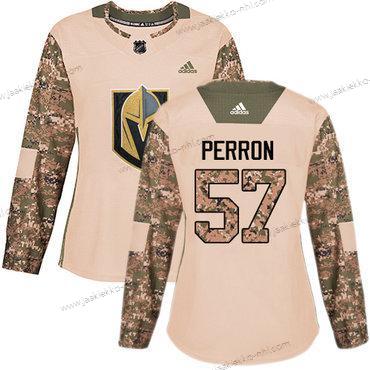 Adidas Naisten Vegas Golden Knights #57 David Perron Maastokuvio Aito 2017 Veterans Day Ommeltu NHL Paita