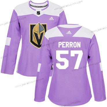 Adidas Naisten Vegas Golden Knights #57 David Perron Violetti Aito Taistelee syöpää vastaan Ommeltu NHL Paita