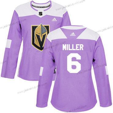 Adidas Naisten Vegas Golden Knights #6 Colin Miller Violetti Aito Taistelee syöpää vastaan Ommeltu NHL Paita