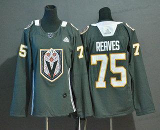 Adidas Naisten Vegas Golden Knights #75 Ryan Reaves Harmaa Dia De Los Muertos Paita