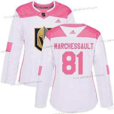 Adidas Naisten Vegas Golden Knights #81 Jonathan Marchessault Valkoinen Pinkki Aito Ommeltu NHL Paita