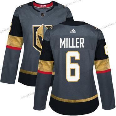 Adidas Naisten Vegas Kultaen Vegas Golden Knights #6 Colin Miller Harmaa Kotiottelupaita Aito Ommeltu NHL Paita