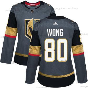 Adidas Naisten Vegas Kultaen Vegas Golden Knights #80 Tyler Wong Harmaa Kotiottelupaita Aito Ommeltu NHL Paita