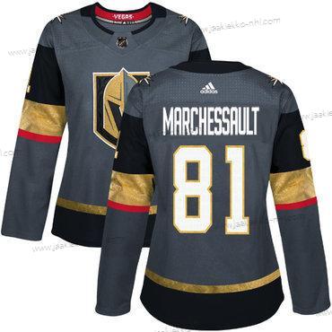 Adidas Naisten Vegas Kultaen Vegas Golden Knights #81 Jonathan Marchessault Harmaa Kotiottelupaita Aito Ommeltu NHL Paita