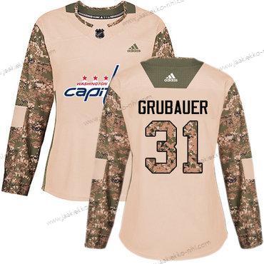 Adidas Naisten Washington Capitals #31 Philipp Grubauer Maastokuvio Aito 2017 Veterans Day Ommeltu NHL Paita