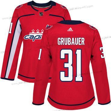 Adidas Naisten Washington Capitals #31 Philipp Grubauer Punainen Kotiottelupaita Aito Ommeltu NHL Paita