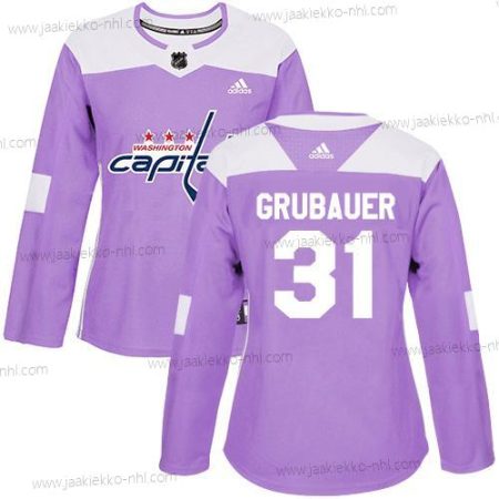 Adidas Naisten Washington Capitals #31 Philipp Grubauer Violetti Aito Taistelee syöpää vastaan Ommeltu NHL Paita