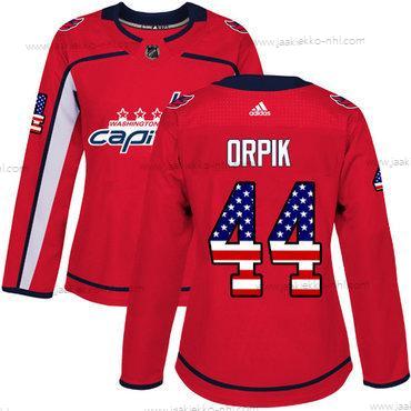 Adidas Naisten Washington Capitals #44 Brooks Orpik Punainen Kotiottelupaita Aito USA Flag Ommeltu NHL Paita