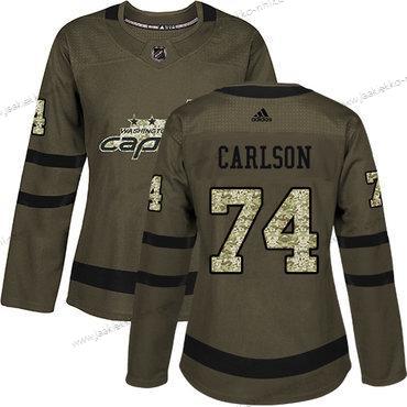 Adidas Naisten Washington Capitals #74 John Carlson Vihreä Salute to Service Ommeltu NHL Paita