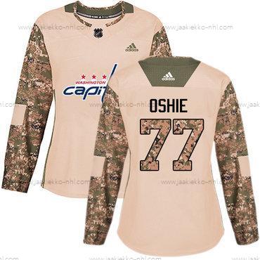 Adidas Naisten Washington Capitals #77 T. J. Oshie Maastokuvio Aito 2017 Veterans Day Ommeltu NHL Paita